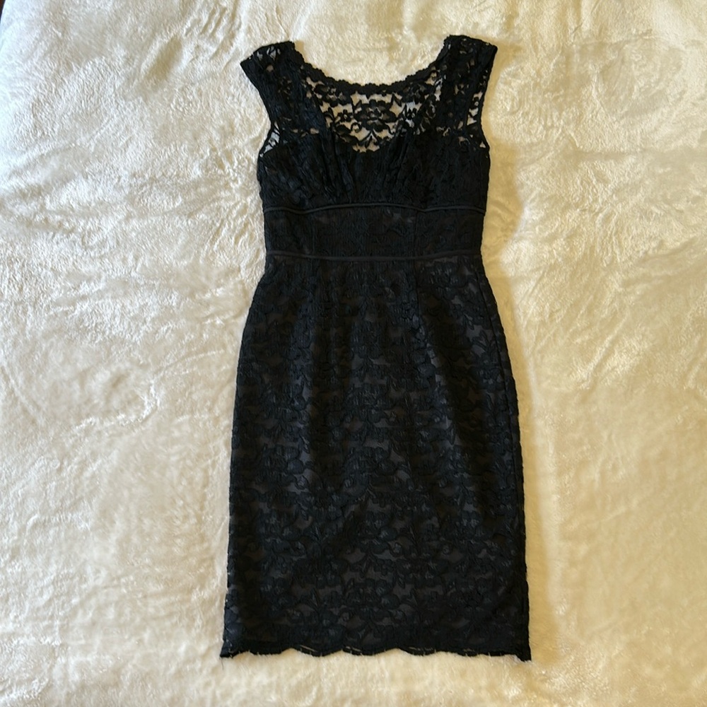 White House Black Market Black Lace Dress, size 0